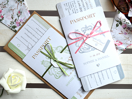 Luxury Passport Wedding invitations